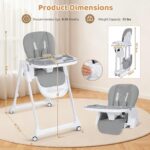 YOLEO Kinderhochstuhl 4in1 mit Spielbügel – mitwachsender Hochstuhl für Babys & Kleinkinder – Bild 3