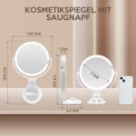 MOMOKUBA 30x Vergrößerungsspiegel mit LED-Beleuchtung & Saugnapf – Kosmetikspiegel für Badezimmer – Bild 2