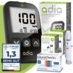 adia Blutzuckermessgerät Maxi-Sparset mg/dL mit 110 Teststreifen & Lanzetten