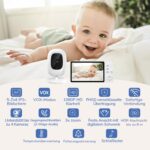jeeber 5" Babyphone ohne WLAN – 1080P HDR Nachtsicht, Zwei-Wege-Audio & 8 Schlaflieder – Bild 2