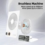 VEMONT Mini Tischventilator mit 5000mAh Akku & Fernbedienung – Tragbar & leise – Bild 4