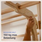 gurkler Sprossenwand Holz mit Klimmzugstange & Dip Extension – Trainingsgerät für Erwachsene & Kinder – Bild 6