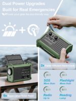 ROCAM Notfallradio mit Handkurbel & Solarpanel – 12000mAh Batterie für Camping & Notfälle – Bild 2