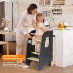Growaystory Lernturm ab 1 Jahr – 3-stufig höhenverstellbar mit Kippschutz – Bild 3
