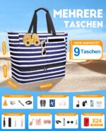 ISEYOU XXL Strandtasche 49L mit abnehmbarer Kühltasche – Wasserdicht & Sandfest – Bild 4