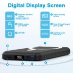 AOGUERBE 10000mAh Magnetische Wireless Powerbank – MagSafe Schnellladung für iPhone – Bild 2