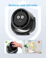 Fitabok USB Tischventilator mit 5 Geschwindigkeiten & 360° Drehung – Tragbar mit 4000mAh Akku – Bild 5