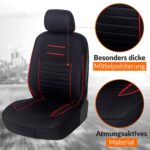 Upgrade4cars Autositzbezüge Vordersitze Schwarz Rot – Universal Schonbezüge Set – Bild 3