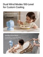 JISULIFE Kinderwagenventilator mit 120° Oszillation – 21H Akkulaufzeit für Babys – Bild 5