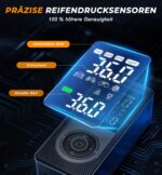 Fshyos Elektrische Luftpumpe 150 PSI mit 6000-mAh-Akku – tragbarer Kompressor für Auto, Fahrrad & Motorrad – Bild 7