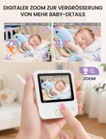 OBVHNUA Babyphone mit Kamera 720P – Ohne WLAN, 12h Akku & Nachtsicht – Bild 5