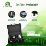 CAMPLORA Gaskocher 2,2 kW mit Piezozündung & Sicherheitsabschaltung – Campingkocher mit Tragekoffer – Bild 5