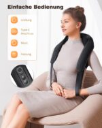 KNQZE 4D Shiatsu Nackenmassagegerät mit Graphenheizung & Wärme – Kabellos für Nacken, Schulter & Rücken – Bild 2