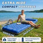 JATEKA Aufblasbare Isomatte 200x83cm mit Kopfkissen & Fussumpumpe – Camping Luftmatratze – Bild 2