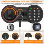 Tiskgg Mini-Tresor mit Zahlenschloss & Schlüssel – Sicherheitssafe mit feuerfester Tasche – Bild 9