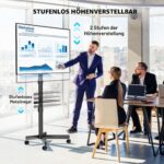 BONTEC TV Ständer rollbar 24-60 Zoll – Höhenverstellbar, neigbar & mobil mit Medienablage – Bild 3