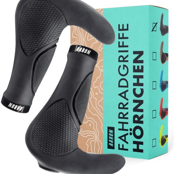 AARON Horn Lenker Griffe mit Gel Dämpfung – Ergonomische Fahrradgriffe für Komfort & Sicherheit
