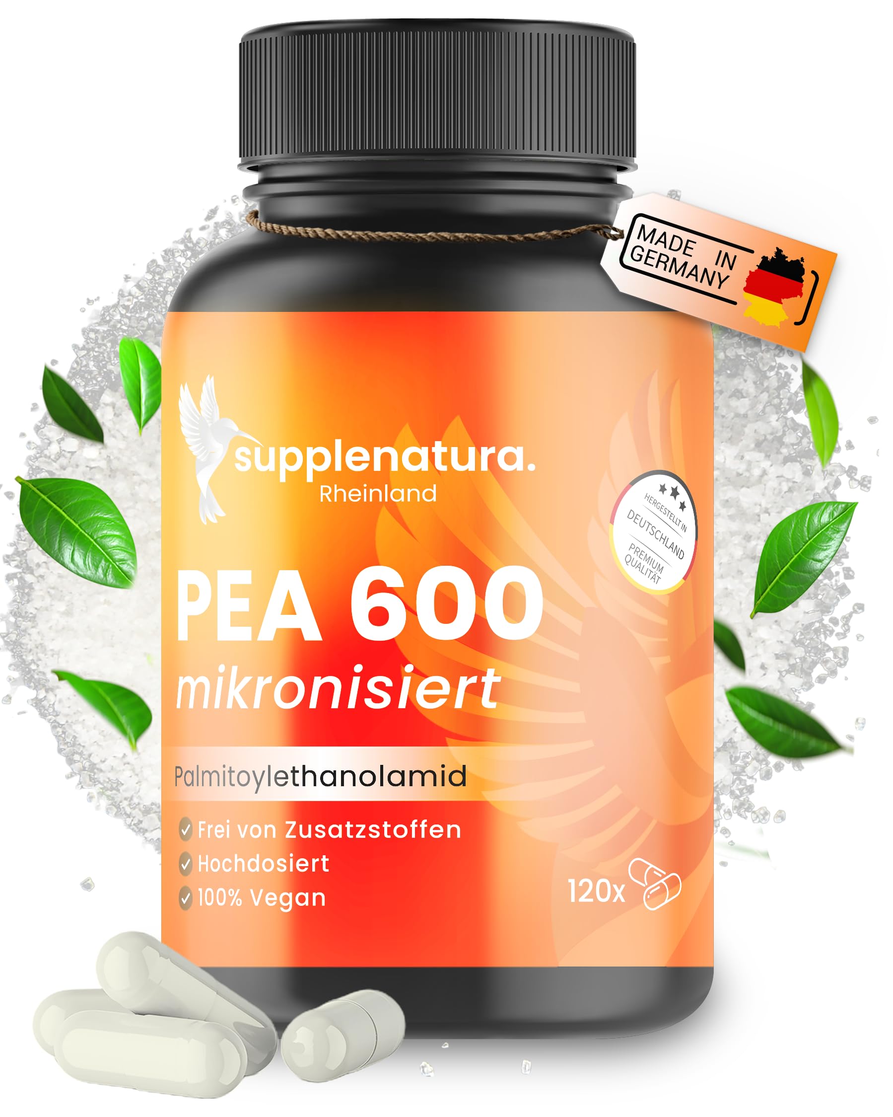 81-wSpM9UL._SY2249_.jpg PEA Kapseln 1200mg Palmitoylethanolamid – Mikronisiert & Hochdosiert – 120 Kapseln – Bild 1