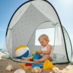 WEMOH Pop-Up Strandmuschel mit UPF 50+ – UV-Schutz Strandzelt für Babys & Kleinkinder