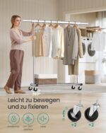 SONGMICS Kleiderständer mit Rollen – 100 kg Tragfähigkeit & ausziehbare Stange – Bild 7