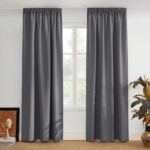 PONY DANCE Verdunkelungsgardinen Grau 2er Set 245x140 cm – Thermovorhang mit Hitzeschutz
