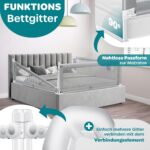 KESSER® Bettschutzgitter 150 cm – Höhenverstellbares Rausfallschutz Kinderbett mit Mesh-Netz – Bild 5