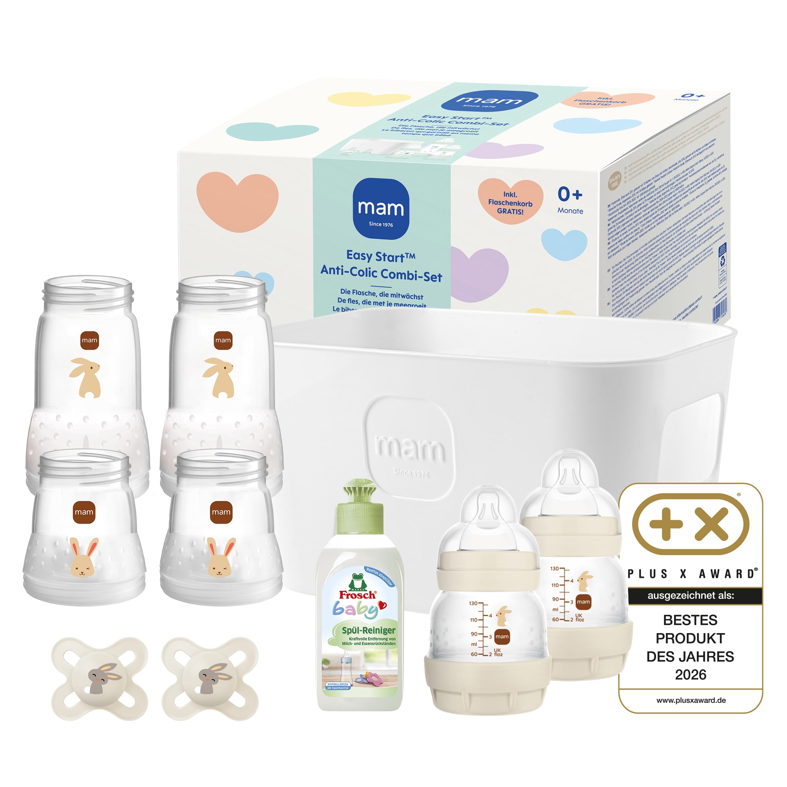 810OSw-LMdL._SY2560_.jpg MAM Easy Start Anti-Colic Set – Babyflasche mit Schnuller & Flaschenkorb für Neugeborene – Bild 1