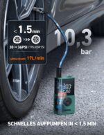 AstroAI Kabellose Elektrische Luftpumpe – Tragbare Akku-Fahrradpumpe mit LED für Fahrrad, Auto & Motorrad – Bild 3