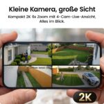 aosu Solar Überwachungskamera Aussen 4er-Kit mit Aosubase – 2K, PIR, Farblichtsicht – Bild 4