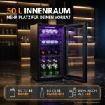 Sommertal Getränkekühlschrank GK50 50L – Glastür mit RGB LED, Touchscreen & Kindersicherung – Bild 3