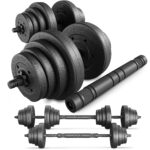 TREX SPORT 40kg Hantelset – 2in1 Kurzhanteln & Langhantel mit Verbindungsstab