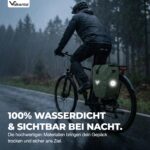 Valkental Gepäckträgertasche 20L wasserdicht – Fahrradtasche mit Reflektoren Natur Grün – Bild 5