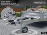 Tarpofix® Stützrad Anhänger 150kg mit Vollgummireifen & Klemmhalter – Verzinkter Stahl – Bild 3