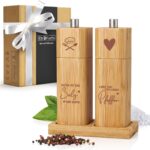 ElbFuchs® Salz- und Pfeffermühle Holz Set – Keramikmahlwerk für Hochzeit & Einzug