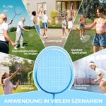 HIRALIY Badminton 4er-Set – Leichte Schläger mit 12 Federbällen für Familie & Anfänger – Bild 5
