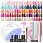 PEACECOLOR Gel Nagellack Set mit UV Lampe & elektrischer Nagelfräser – 40-teiliges Starter-Set