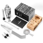 VINENCO Cocktail Shaker Set mit Ständer & Rezeptbuch – Premium 13-teilig Edelstahl Barset – Bild 4