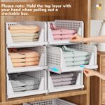 SNSLXH Kleiderschrank Organizer 5er Pack – Stapelbare Aufbewahrungsboxen mit Schubladen für optimale Ordnung – Bild 6