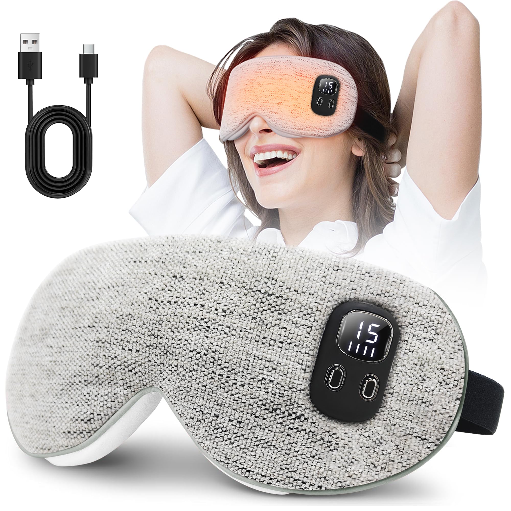 812PHedufAL._SY2000_.jpg EASICUTI Wärmeaugenkompresse mit 4 Temperaturstufen – Schlafmaske für trockene Augen – Bild 1