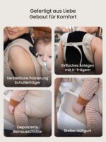GROWNSY Babytrage mit Ein-Klick-Schnalle – Ergonomisch für Neugeborene bis Kleinkind (3-20kg) – Bild 4
