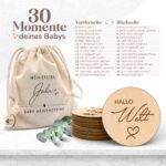 30 Holz Meilensteinkarten Baby auf Deutsch – Lasergravierte Holzscheiben für Erinnerungsfotos – Bild 5