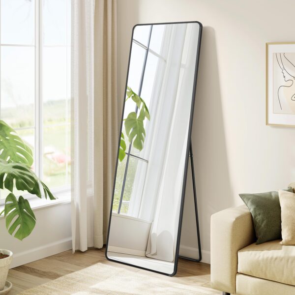 SONGMICS Ganzkörperspiegel 160 x 50 cm – Standspiegel mit Aluminiumrahmen in Tintenschwarz