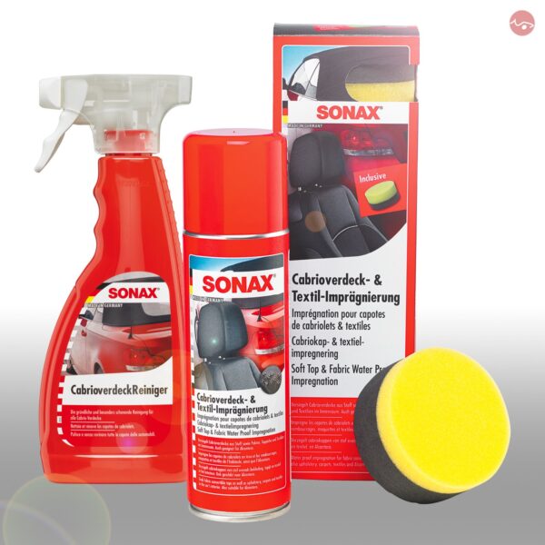 SONAX Cabrioverdeck Reiniger & Imprägnierung Set 800ml – Komplette Pflege für Stoffverdecke