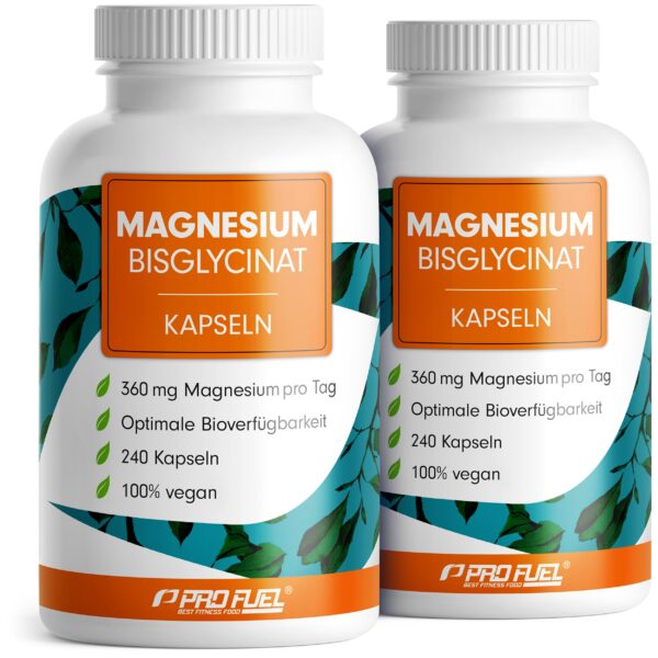 ProFuel Magnesium Bisglycinat 480 Kapseln – 360 mg elementares Magnesium täglich