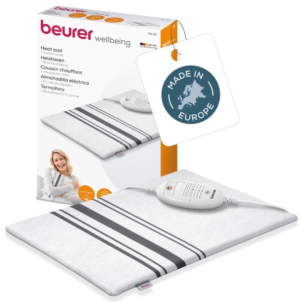 Beurer HK 25 Heizkissen 40x30 cm – Wärmekissen mit 3 Temperaturstufen & Sicherheitssystem