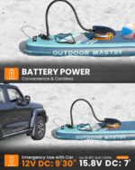 OutdoorMaster Shark 2S 88,8Wh SUP Pumpe – Elektrische Akku-Pumpe für 6 Boards mit Auto-Off – Bild 5