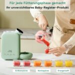 Chefhandy 5-in-1 Babynahrungszubereiter mit Dampfgarer, Mixer & Fläschchen-Erwärmung – Grün – Bild 7