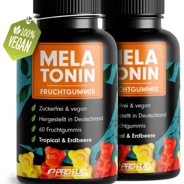 ProFuel Melatonin Gummies 2x60 mit 0,5 mg – Schlafhilfe zuckerfrei & 100% vegan