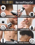 Ufree 7-in-1 Bartschneider & Haartrimmer – Profi Rasierset für Herren Silber – Bild 2