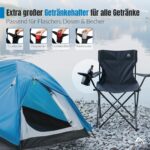 LINUMA® Faltstuhl Schwarz mit Getränkehalter – Leichter Campingstuhl für Outdoor & Garten – Bild 4